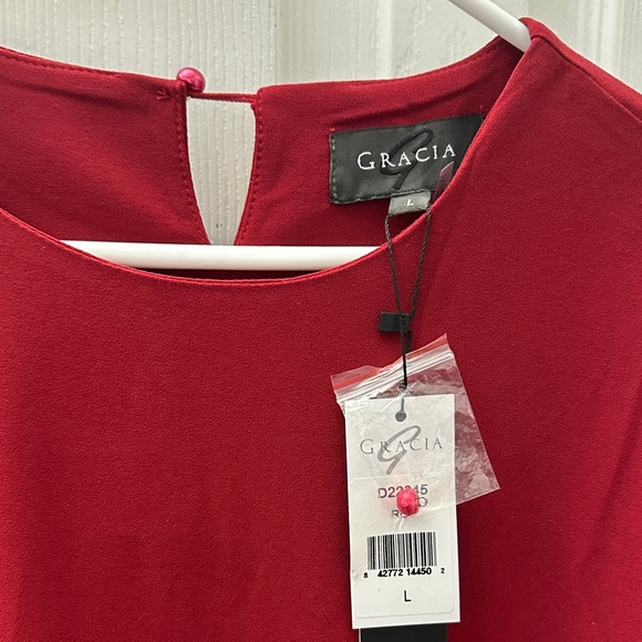 Chic Ruffle Sleeve Red Dress - Picture 3 of 4